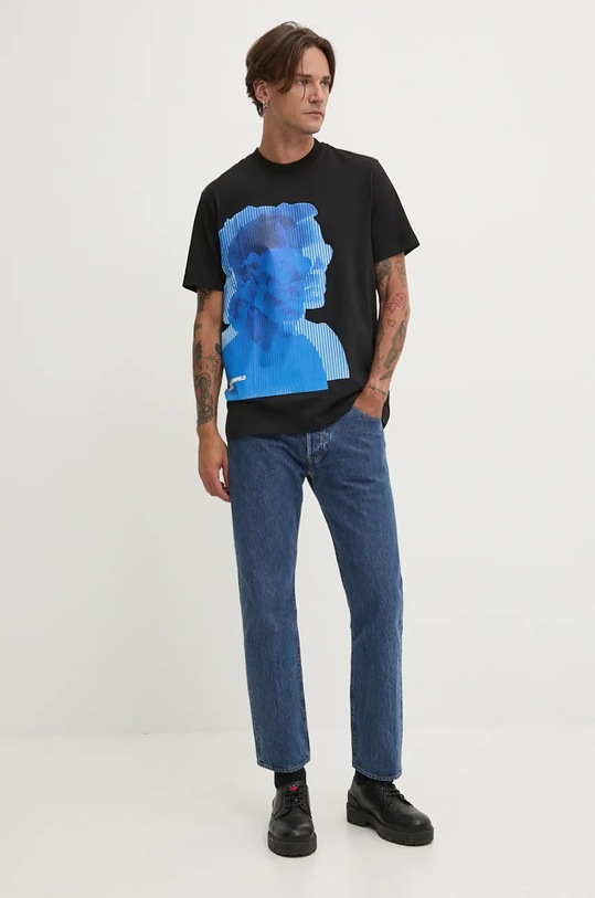 Хлопковая футболка Karl Lagerfeld Jeans 246D1705 чёрный AW24