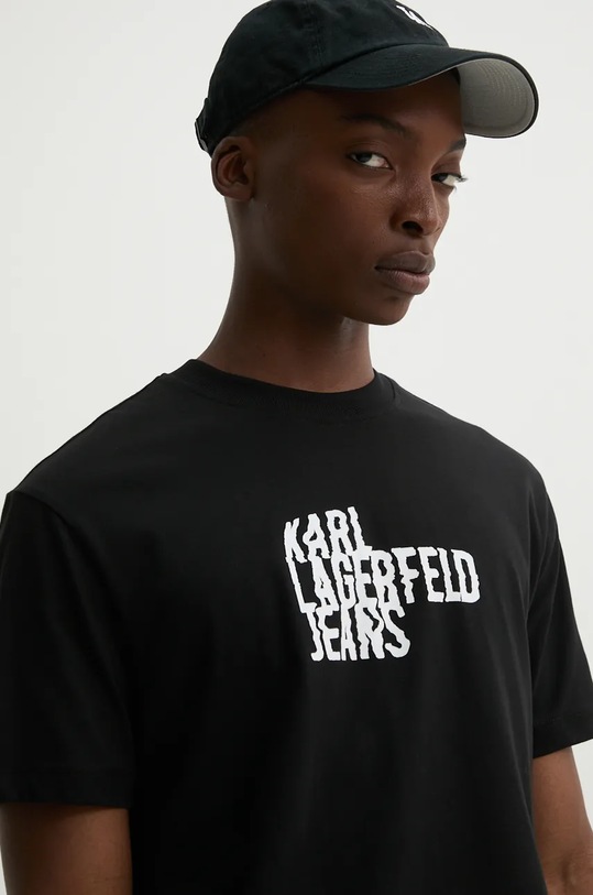 Karl Lagerfeld Jeans tricou din bumbac negru 246D1711