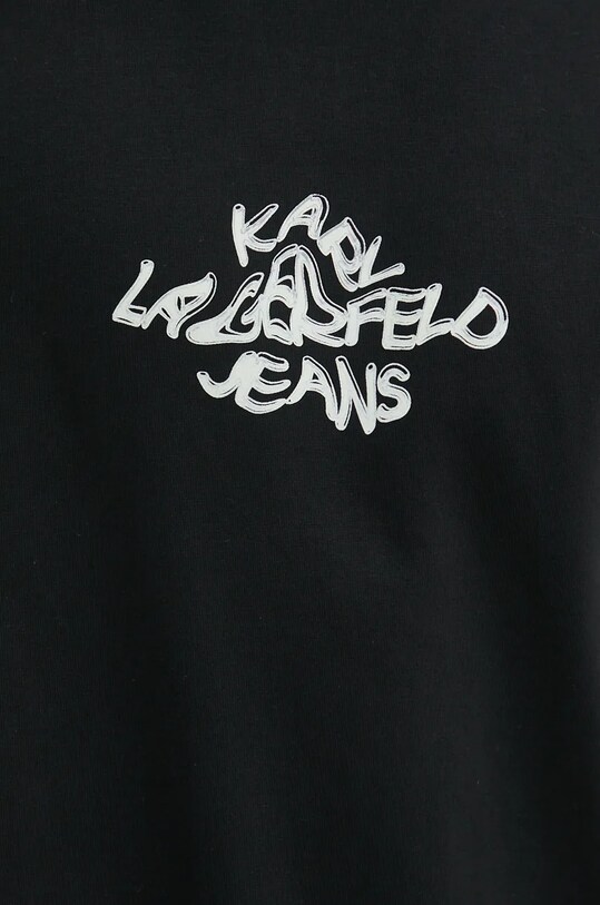 Βαμβακερό μπλουζάκι Karl Lagerfeld Jeans 246D1709 μαύρο