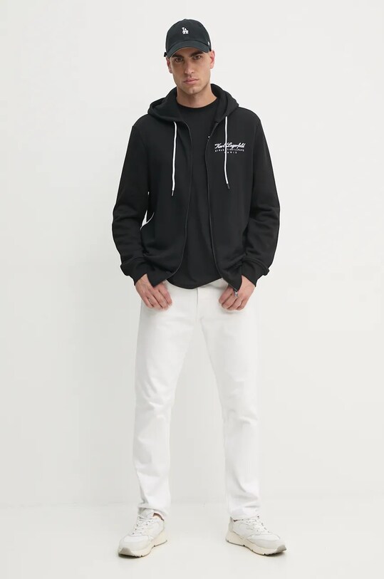 Karl Lagerfeld tricou din bumbac 246M4402 negru AW24