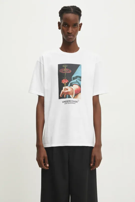 Undercover t-shirt bawełniany Tee nadruk biały UC2D3803