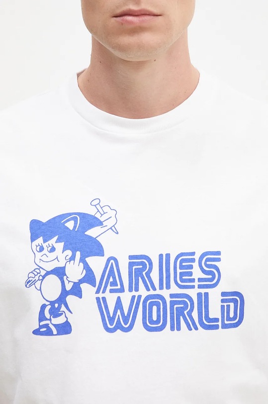 Aries cotton t-shirt Sonico SS Tee white AR6001202