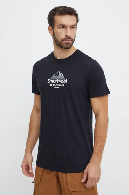 Smartwool t-shirt sportowy 30th Anniversary regular czarny SW002670