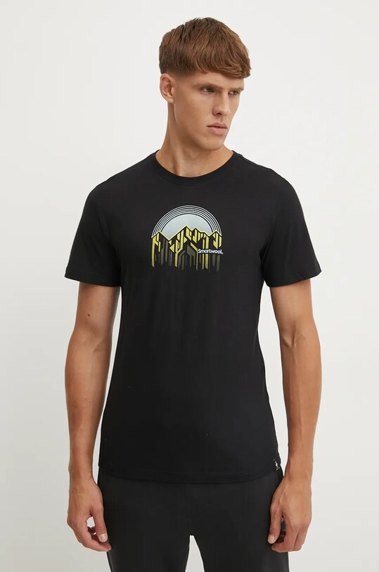 Smartwool tricou sport Dusk to Dawn print negru SW002654