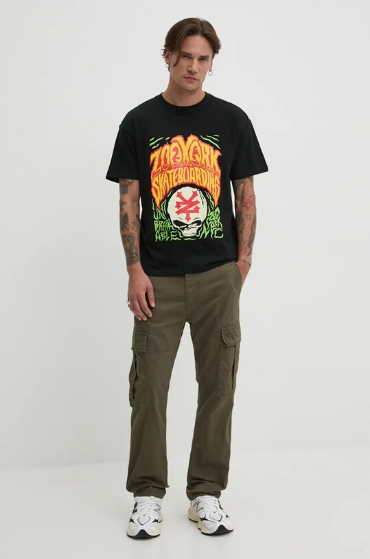Zoo York tricou din bumbac 60690029 negru AW24