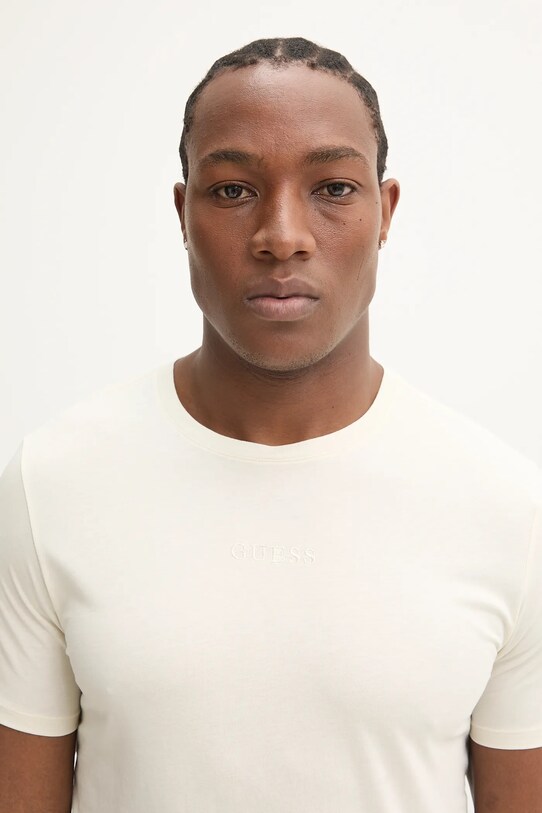 Bavlnené tričko Guess M4GP39.K7HD0 béžová SS25