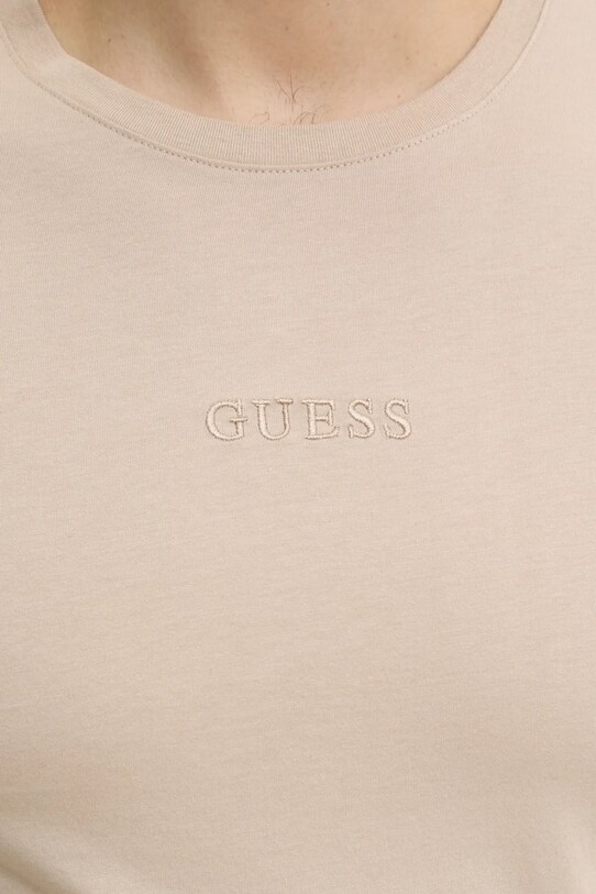 Хлопковая футболка Guess M4GP39.K7HD0 бежевый
