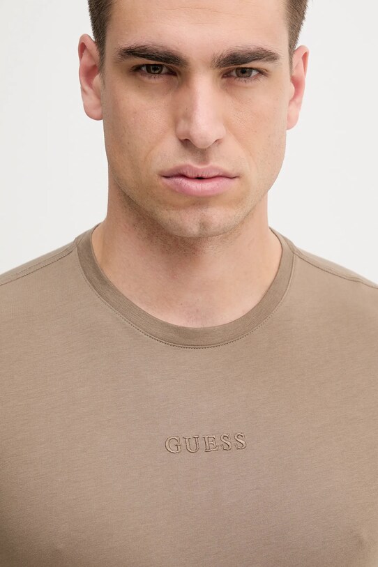 Odzież Guess t-shirt bawełniany M4GP39.K7HD0 brązowy