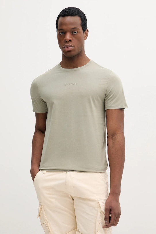 Бавовняна футболка Guess зелений M4GP39.K7HD0