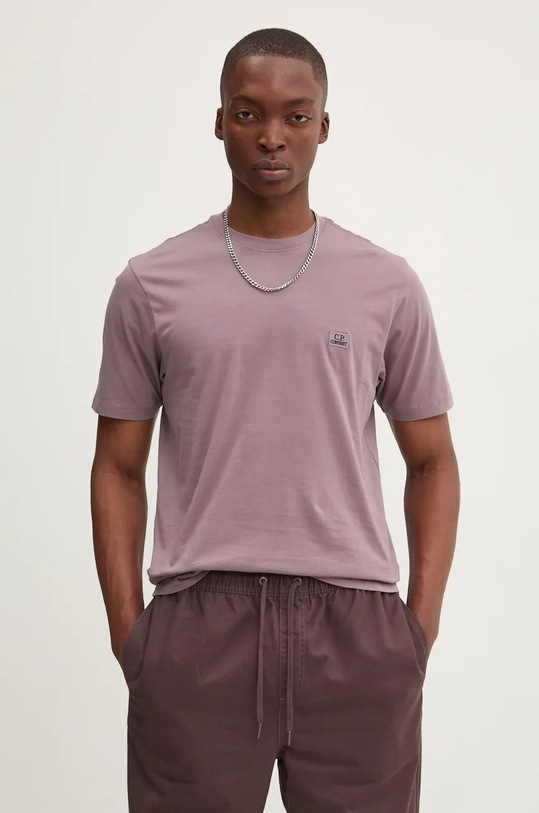 Хлопковая футболка C.P. Company фиолетовой 17CMTS031A005100W