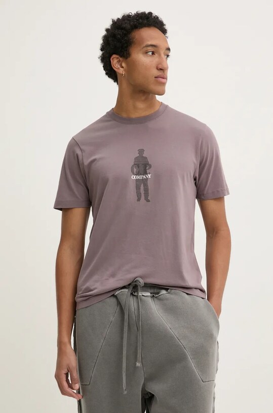 C.P. Company t-shirt in cotone sovrastampa violetto 17CMTS164A006586W