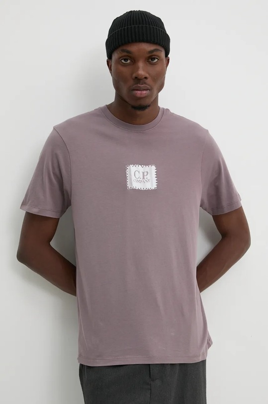 C.P. Company t-shirt bawełniany nadruk różowy 17CMTS168A005100W