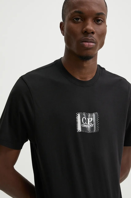 C.P. Company tricou din bumbac print negru 17CMTS168A005100W