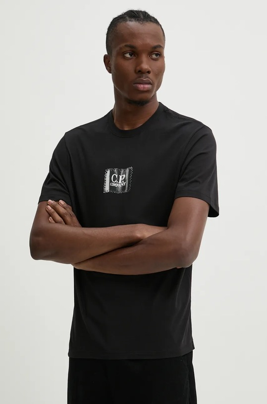 Pamučna majica C.P. Company crna 17CMTS168A005100W