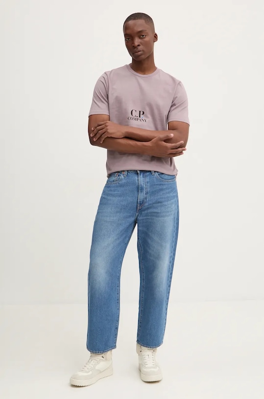 C.P. Company tricou din bumbac 17CMTS241A005431G violet AW24
