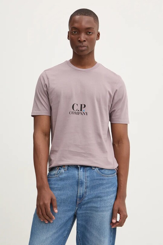Одежда Хлопковая футболка C.P. Company 17CMTS241A005431G фиолетовой
