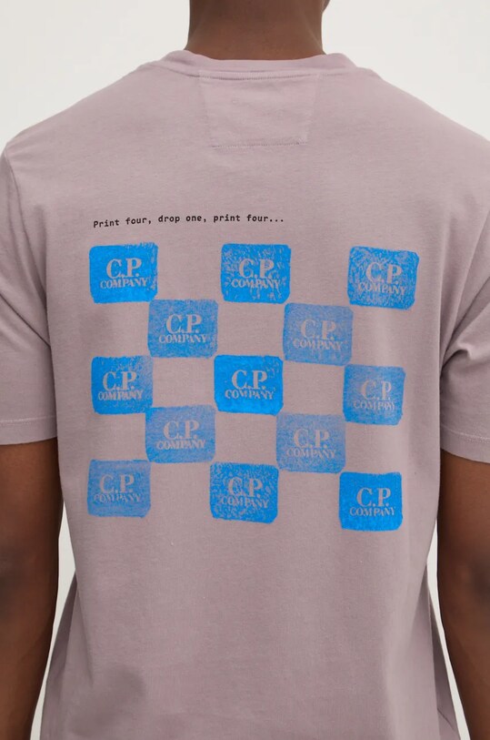 Хлопковая футболка C.P. Company фиолетовой 17CMTS241A005431G
