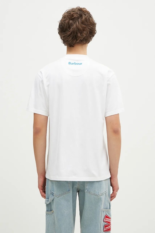 Oblečenie Bavlnené tričko Barbour Mortt OS Graphic MTS1340 biela
