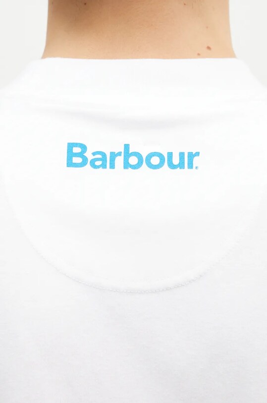 Barbour tricou din bumbac Mortt OS Graphic MTS1340 alb
