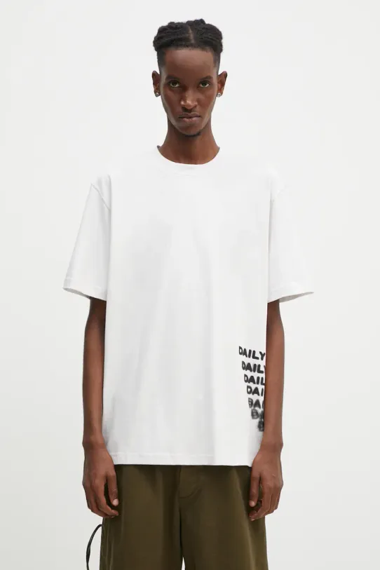 Бавовняна футболка Daily Paper Overload SS надрук сірий 2421080