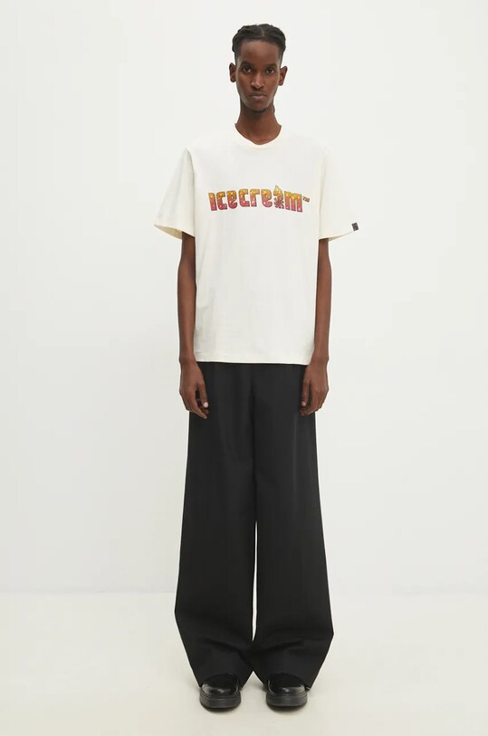 ICECREAM tricou din bumbac Soft Serve Sparkle IC24349 bej