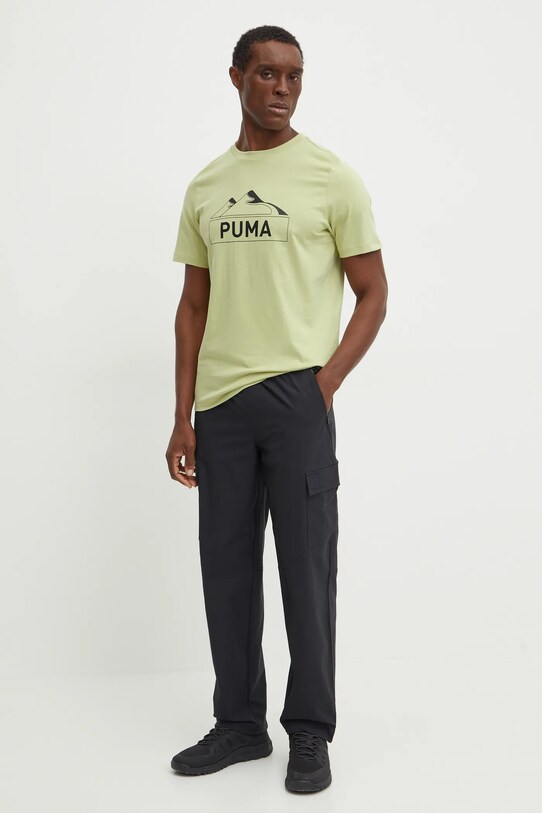 Puma tricou din bumbac 681994 verde AW24