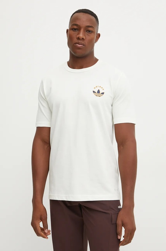 Бавовняна футболка adidas Originals бавовна бежевий IW3252