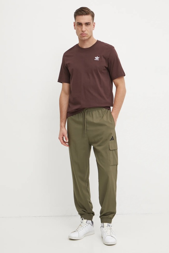 Bavlněné tričko adidas Originals IZ2100 hnědá AW24