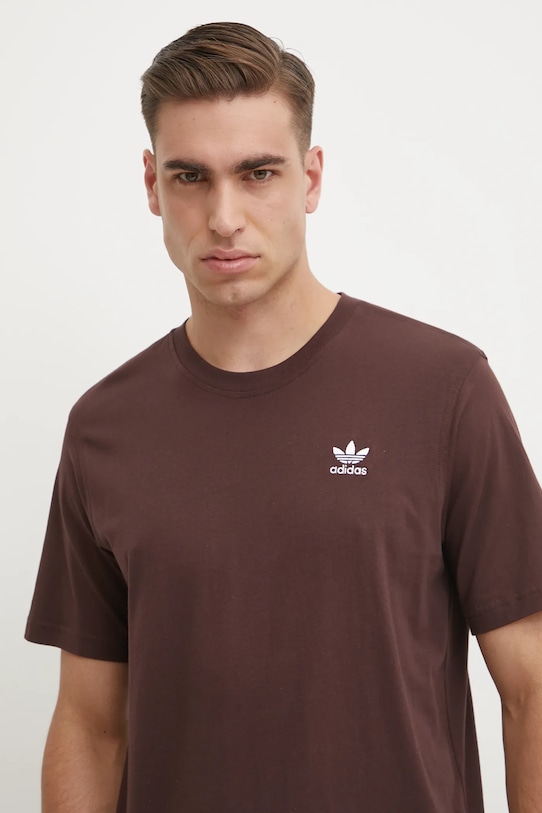 Bavlněné tričko adidas Originals hnědá IZ2100