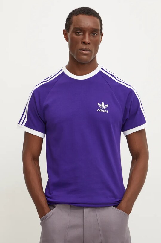 adidas Originals t-shirt bawełniany aplikacja fioletowy IZ2369