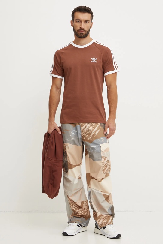 adidas Originals pamut póló IZ3071 barna AW24