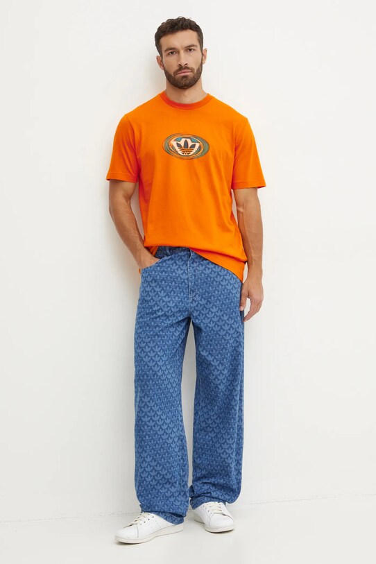 Бавовняна футболка adidas Originals JM0480 помаранчевий AW24