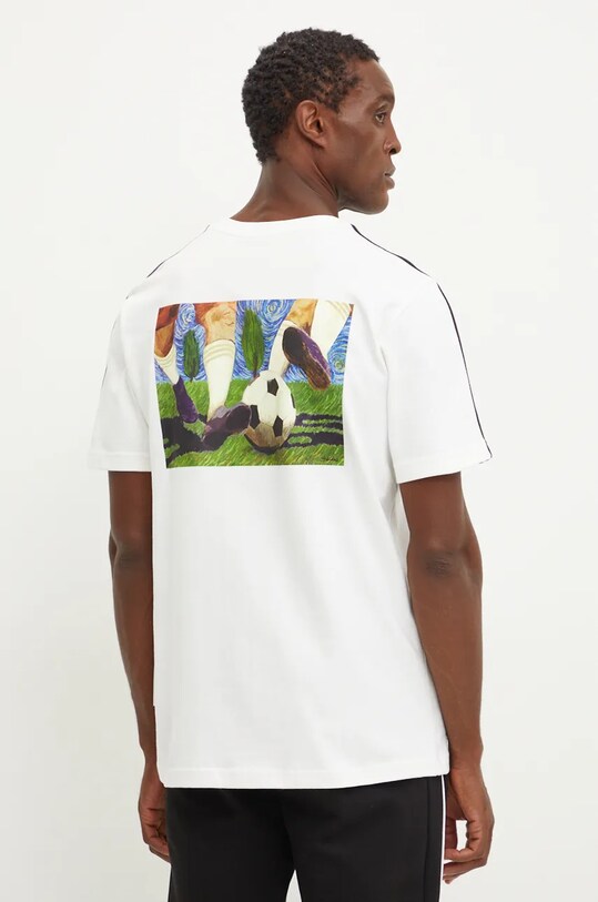 adidas tricou din bumbac print bej IW2737