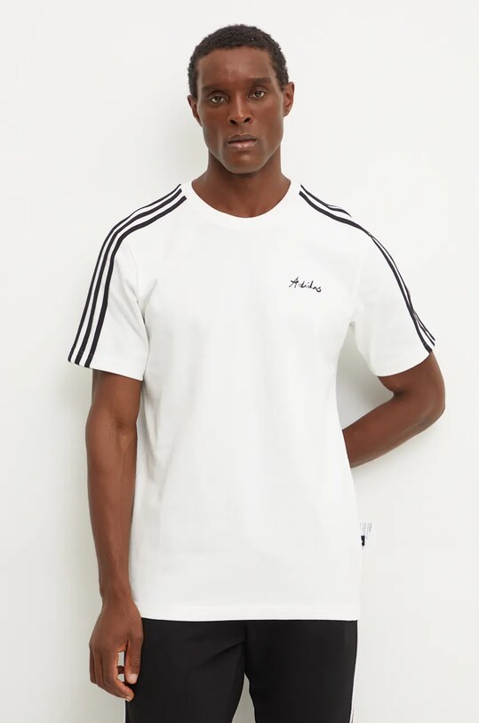 adidas tricou din bumbac IW2737 bej AW24