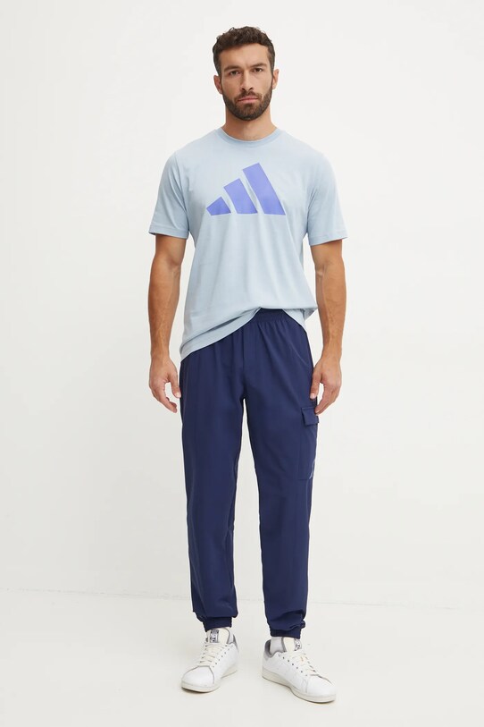 Бавовняна футболка adidas IX6567 блакитний AW24