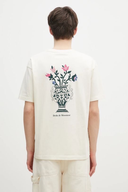 Футболка Drôle de Monsieur Le T-Shirt Vase надрук бежевий E.TS211.CO165.CM