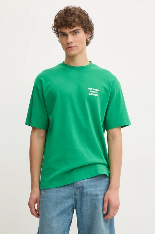 Tričko Drôle de Monsieur Le T-Shirt Slogan E.TS203.CO002.GN zelená AW24