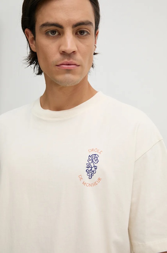 Drôle de Monsieur cotton t-shirt Le T-Shirt DrUle Grappe beige E.TS212.CO165.CM