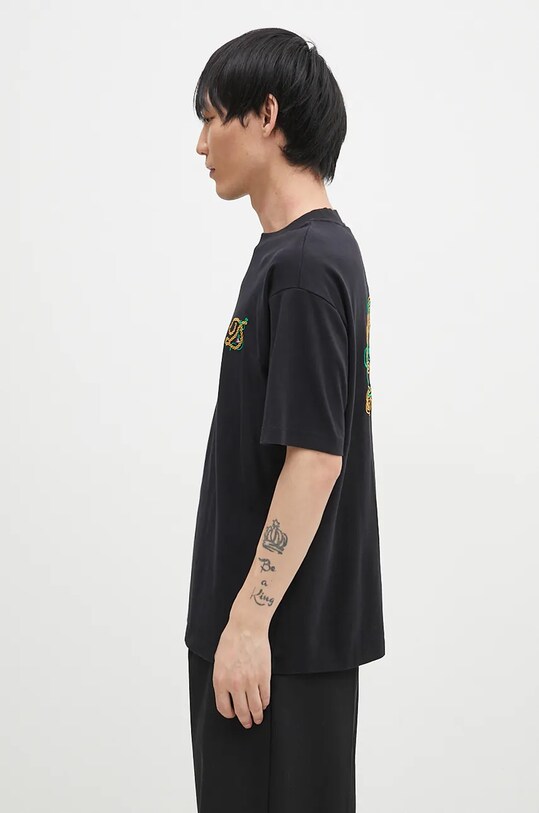 Drôle de Monsieur tricou din bumbac Le T-Shirt D Raisin E.TS213.CO002.BL negru AW24