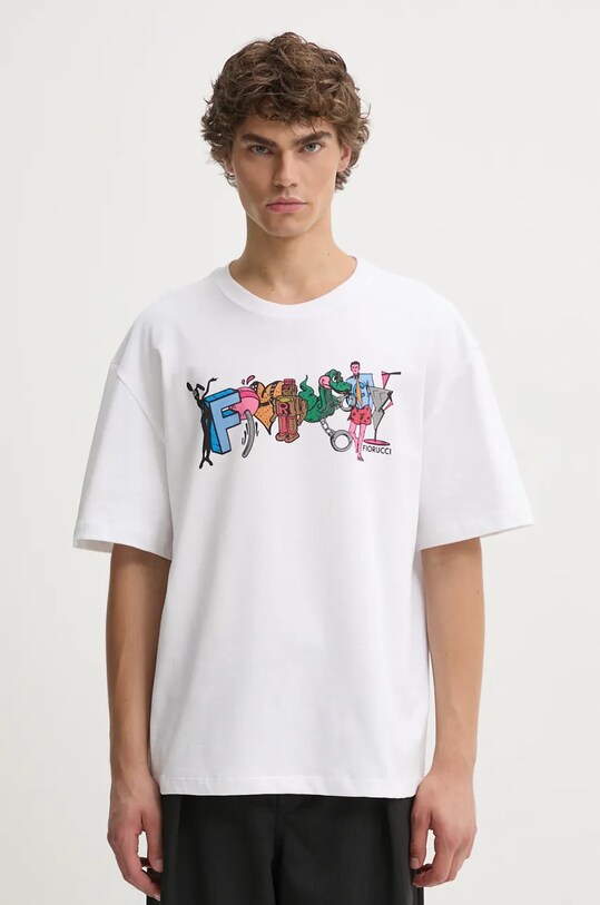 Fiorucci tricou din bumbac alb M01FMTSH103CJ01WH04