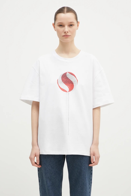 Fiorucci t-shirt bawełniany wzorzyste biały M01FMTSH103CJ01WH03