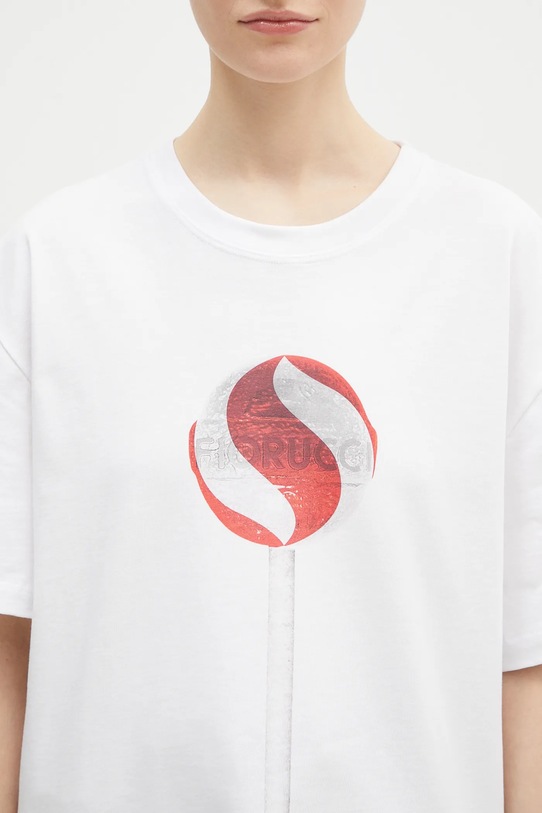 Fiorucci t-shirt bawełniany biały M01FMTSH103CJ01WH03