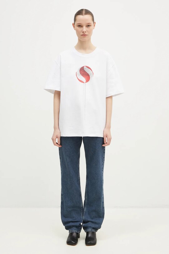 Fiorucci t-shirt bawełniany M01FMTSH103CJ01WH03 biały