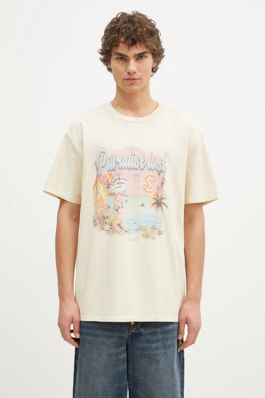 KSUBI t-shirt bawełniany Paradise Biggie nadruk beżowy MPF24TE005