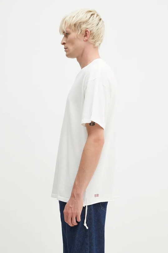 Bombažna kratka majica KSUBI Stitch Up Biggie MPF24TE023 bela AW24