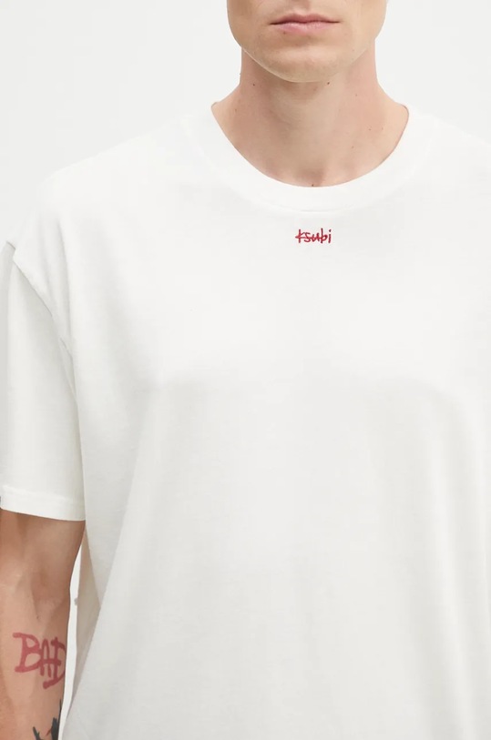 Bombažna kratka majica KSUBI Stitch Up Biggie bela MPF24TE023