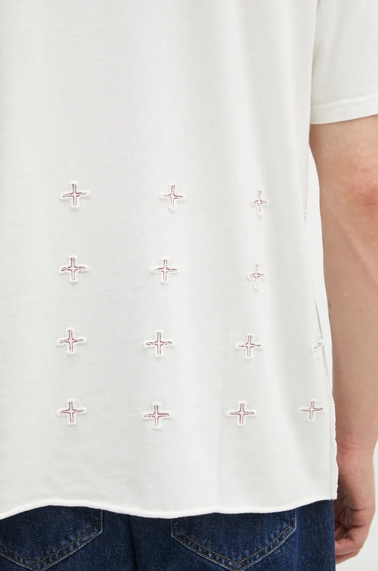 Bombažna kratka majica KSUBI Stitch Up Biggie MPF24TE023 bela