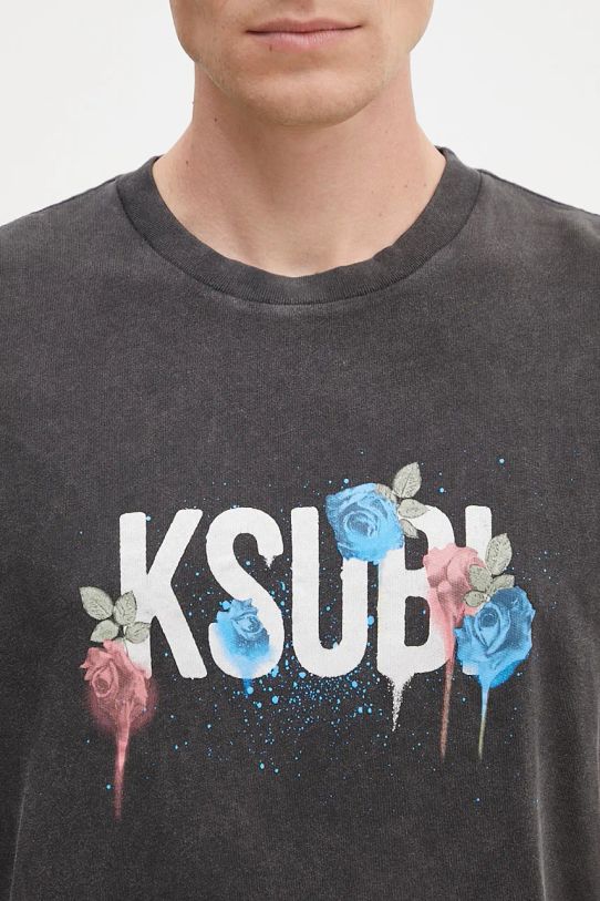 Хлопковая футболка KSUBI Graff Rose Kash серый MPF24TE024