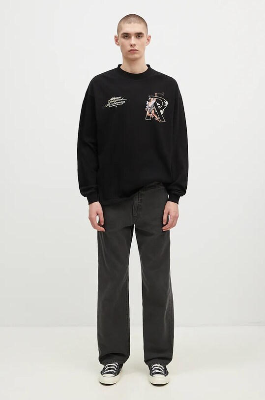 Represent cotton longsleeve top Hermes Longsleeve MLM4232.001 black