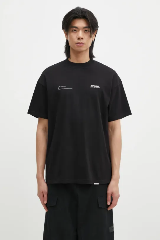 Хлопковая футболка Represent Patron Of The Club печать чёрный MLM4274.001
